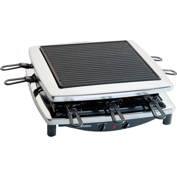 Steba RC 3 Plus Raclette, emaillierte Stahlguss-Grillplatte, geriffelt/glatt, Natursteingrillplatte, für 8 Personen, 1450 Watt, schwarz-chrom – Bild 5