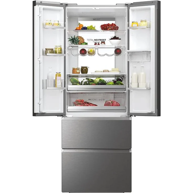 Haier HFW7720EWMP French-Door-Kühlschrank, freistehend, edelstahl, NoFrost, Wasserspender, LED, Breite 70 cm, Energieklasse E – Bild 2