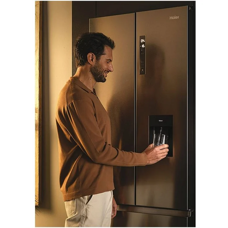 Haier HFW7720EWMP French-Door-Kühlschrank, freistehend, edelstahl, NoFrost, Wasserspender, LED, Breite 70 cm, Energieklasse E – Bild 8