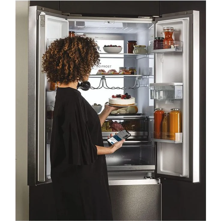 Haier HFW7720EWMP French-Door-Kühlschrank, freistehend, edelstahl, NoFrost, Wasserspender, LED, Breite 70 cm, Energieklasse E – Bild 7