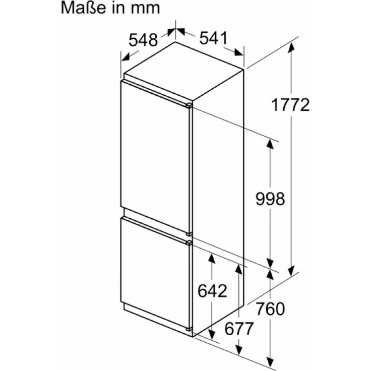 Siemens KI86NVSE0 Kühl-Gefrierkombination, Einbau, weiß, NoFrost, Schnellgefrieren, Breite 54.1 cm, Energieklasse E – Bild 9
