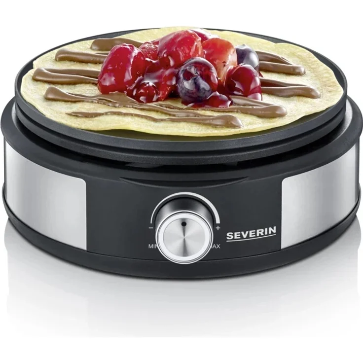 Severin FO 2471 Fondue-Crêpes-Kombination, 1500W, für 8 Personen, elektrisch, edelstahl-schwarz – Bild 3