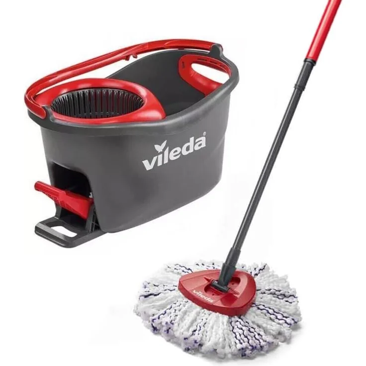 Vileda Turbo 3in1 Komplettset Stiel-Länge 85-130 cm Wischmop mit Teleskopstiel und 360°-Gelenk – Bild 1