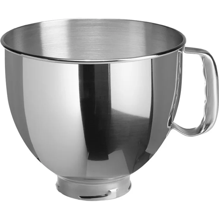 KitchenAid K5THSBP Edelstahlschüssel, poliert, 4,8 l Fassungsvermögen, mit Handgriff, für KitchenAid 4,3 L und 4,8 L Küchenmaschinen mit kippbarem Motorkopf, edelstahl
