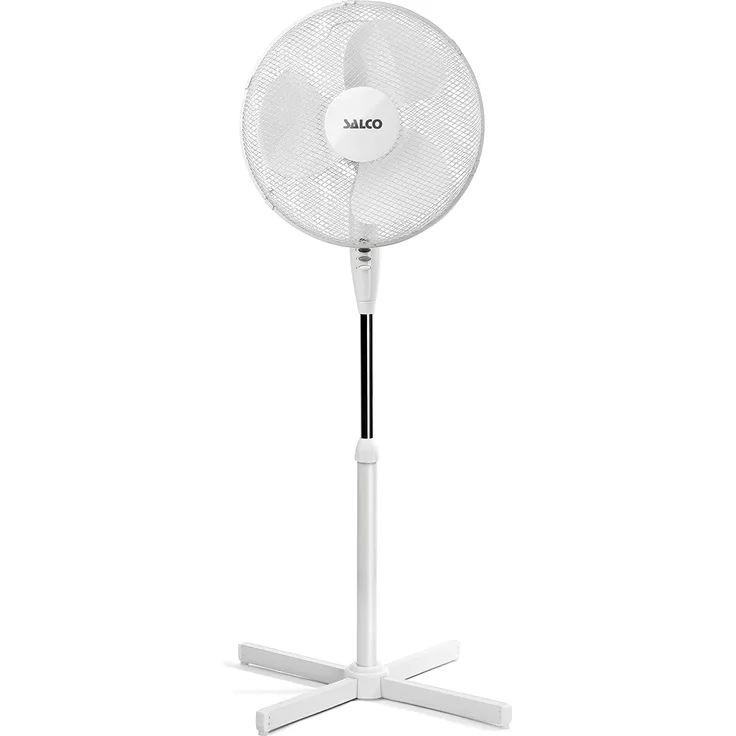 SALCO STS-40.1 Standventilator, 40 Watt, 2 Leistungsstufen, Rotordurchmesser 23 cm, Metall, weiß