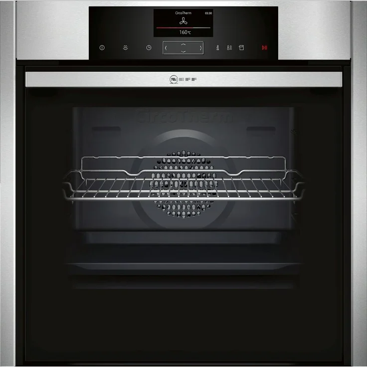 Neff BFS 4522 N, Backofen, Energieeffizienzklasse A+, Einbau, elektrisch, Volumen 71 l, Breite 66 cm, katalytische Selbstreinigung, FullSteam, Slide&Hide, Heißluftsystem, edelstahl – Bild 1