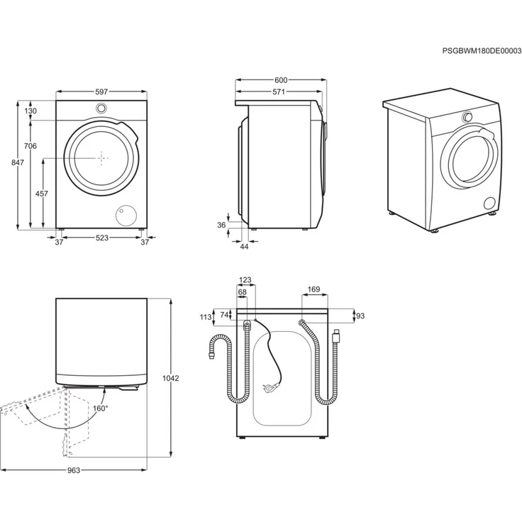 AEG Serie 8000 LAVAMAT L8FE74485, Frontlader-Waschmaschine, B, Fassungsvermögen 8 kg, Standgerät, Breite 60 cm, Startzeitvorwahl, Restlaufzeitanzeige – Bild 3
