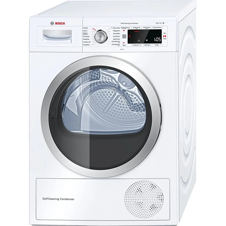 Bosch WTW875W0 Serie 8, Wärmepumpentrockner, A+++, Fassungsvermögen 8 kg, Standgerät, Breite 59,8 cm, Kindersicherung, Trommelinnenbeleuchtung – Bild 1
