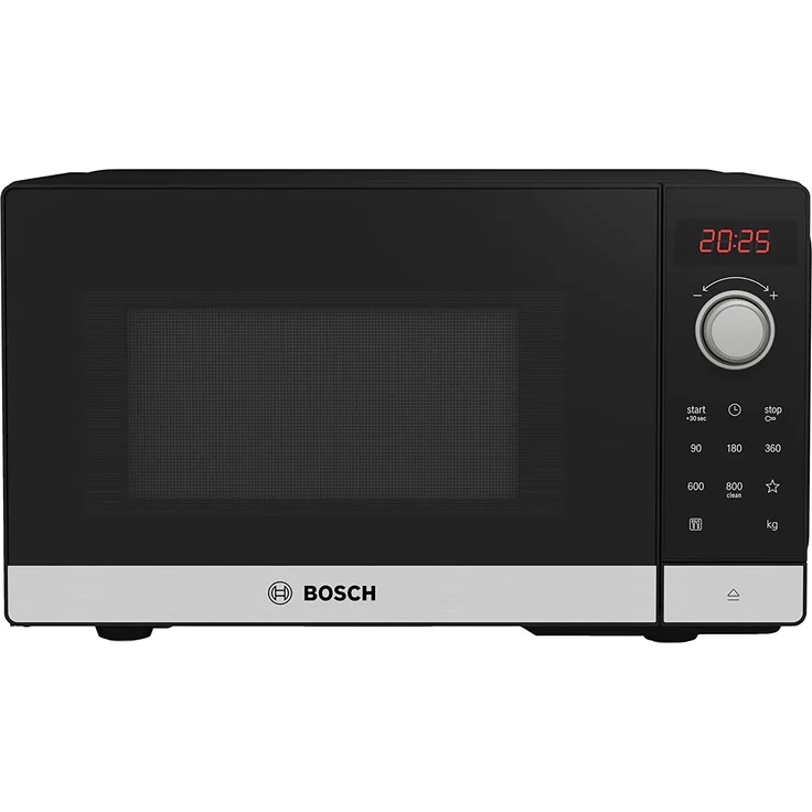 Bosch FFL023MS2 Mikrowelle, Standgerät, 800 Watt, 20 Liter Garrau, mit Auftaufunktion, Display, Drehteller, Sichtfenster, grau, schwarz, lackiert – Bild 1