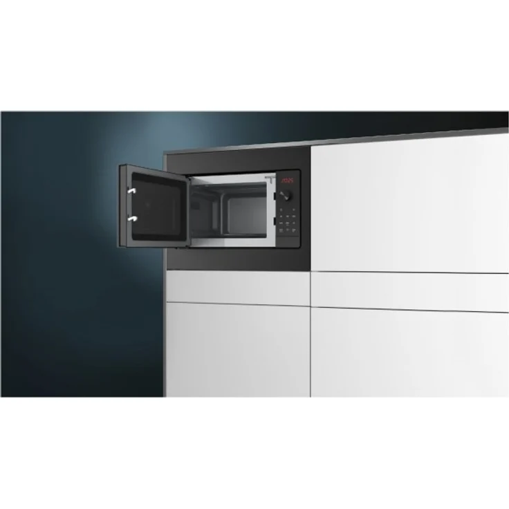 Siemens BF523LMB3 Mikrowelle, Einbaugerät, 800 Watt, 20 Liter Garraum, Auftaufunktion, inkl. Drehteller, schwarz – Bild 4
