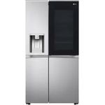 LG GSXV91BSAF Side-by-Side-Kühlschrank, freistehend, Edelstahl gebürstet, NoFrost, UVnano Technologie, Eiswürfel-, Crushed Ice- und Wasserspender, Wassertank, Schnellgefrieren, Breite 91.3 cm