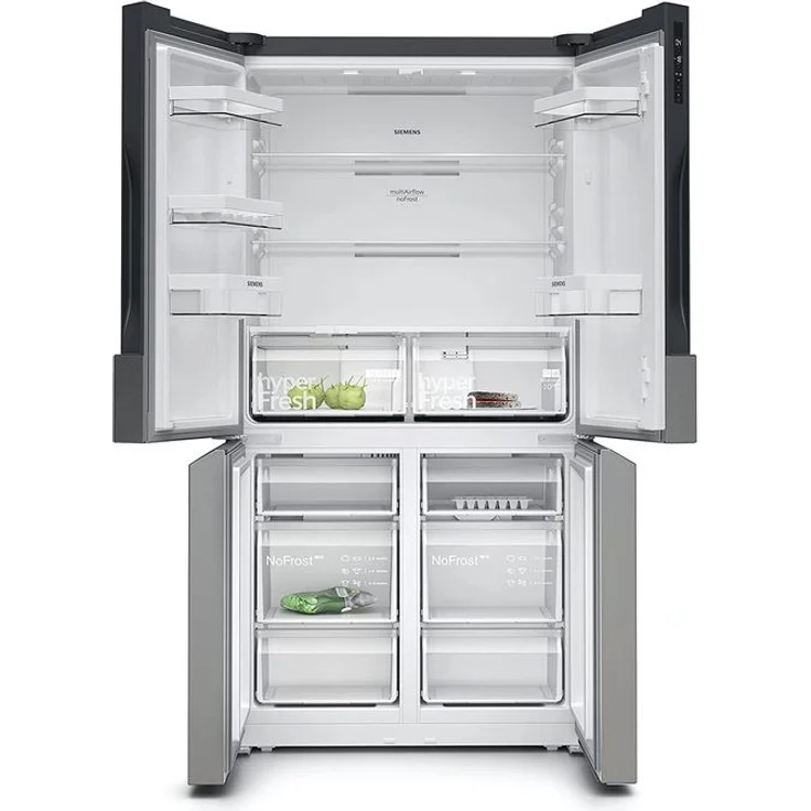 Siemens KF96NVPEA iQ300 Side-by-Side-Kühlschrank, freistehend, silber, NoFrost, 0-Grad-Zone, Schnellgefrieren und -kühlen, Breite 91 cm – Bild 3