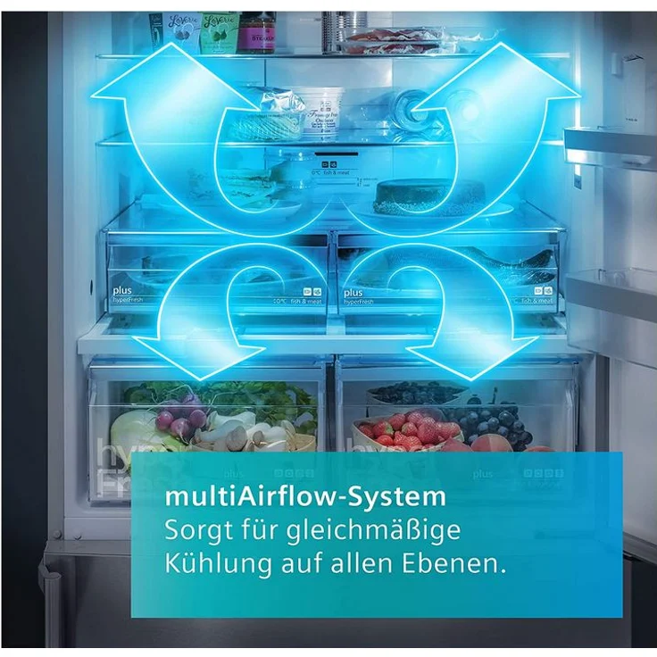 Siemens iQ500 KG39NAICT Kühl-Gefrierkombination, freistehend, edelstahl-grau, NoFrost, 0-Grad-Zone, Schnellkühlen und -gefrieren, Breite 60 cm – Bild 5