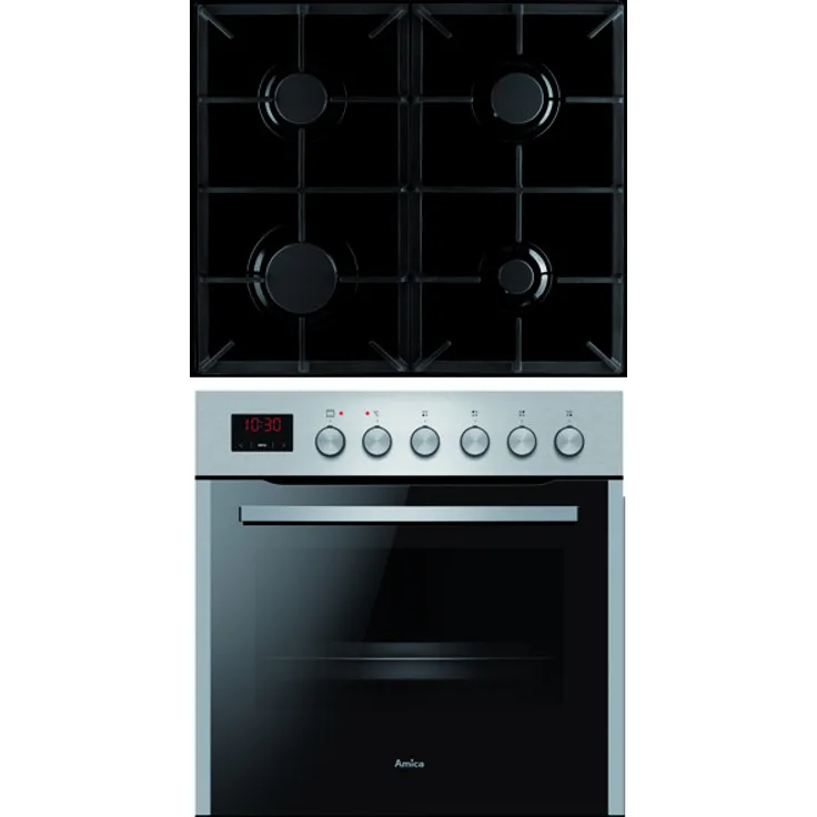 Amica Gasherd-Set EHEG 934 112 E, mit 1-fach-Teleskopauszug, Simple Steam Reinigungsfunktion