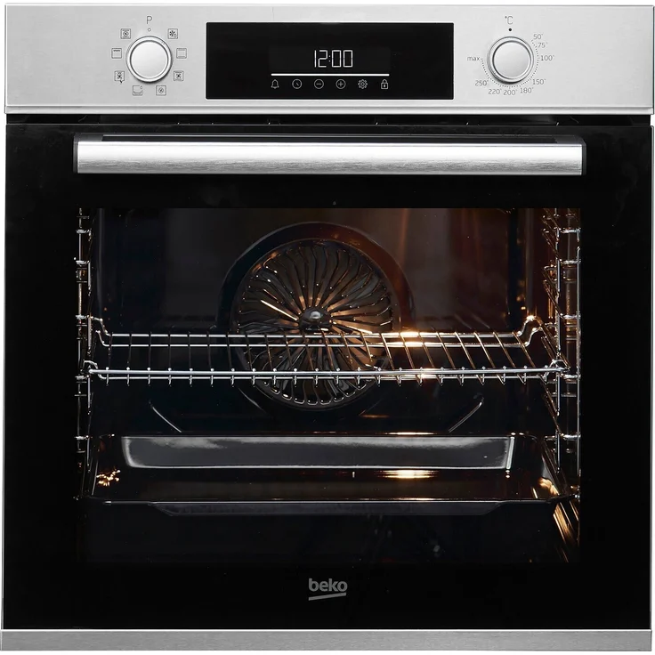 Beko Backofen-Set BBSM12320X, Elektrobackofen inklusive  Elektrokochfeld aus  Glaskeramik, Multifunktionskochen, Energieeffizienzklasse A, Garraum 72 l, Breite 59,4 cm, edelstahl – Bild 1