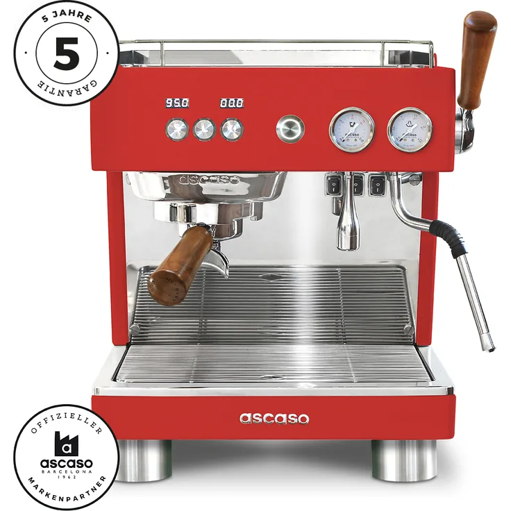 Ascaso Baby T Plus Espressomaschine Siebträgermaschine, rot