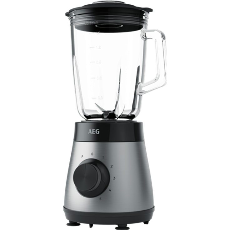 AEG TB4-1-6ST DELI 4 Standmixer, 800W, 1,5L, Ice Crusher, Puls-Funktion, silber, schwarz