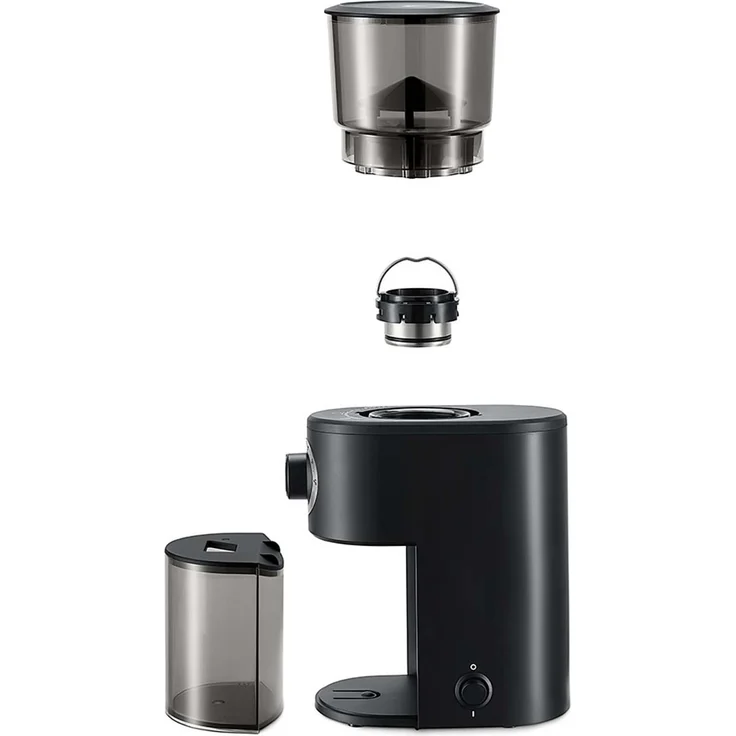 Tchibo elektrische Kaffeemühle, Edelstahlgehäuse, Edelstahlmahlwerk, 26 Mahlgradeinstellungen, Schwarz/Silber – Bild 3