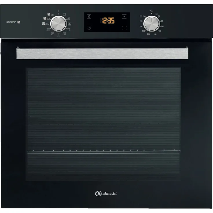 Bauknecht BAK5S KP8V2 BLG Backofen, Einbau, Energieeffizienzklasse A+, Garraum 71 l, Selbstreinigung Pyrolyse, versenkbare Drehknöpfe, PowerHeißluft, ClassicCook, schwarz
