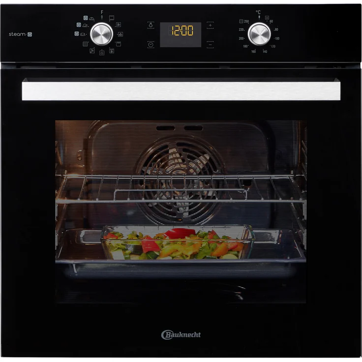 Bauknecht BAK5S KP8V2 BLG Backofen, Einbau, Energieeffizienzklasse A+, Garraum 71 l, Selbstreinigung Pyrolyse, versenkbare Drehknöpfe, PowerHeißluft, ClassicCook, schwarz – Bild 2