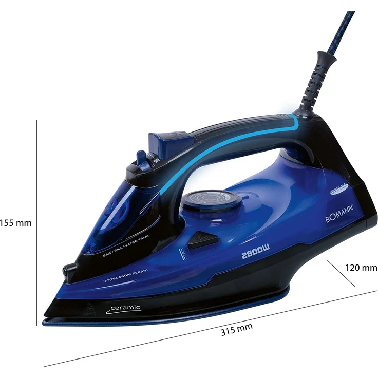 Bomann DB 6038 CB Dampfbügeleise, 2800 W, Superglide, schwarz-blau – Bild 5