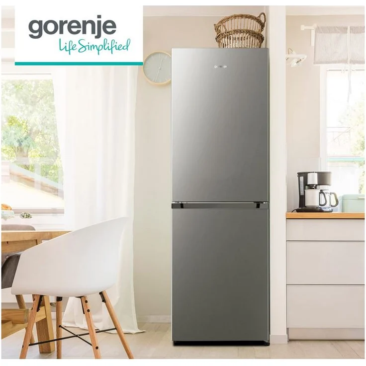 Gorenje NRK418ECS4 Kühl-Gefrierkombination, freistehend, silber, NoFrost, Multi-Airflow, Breite 55 cm – Bild 3