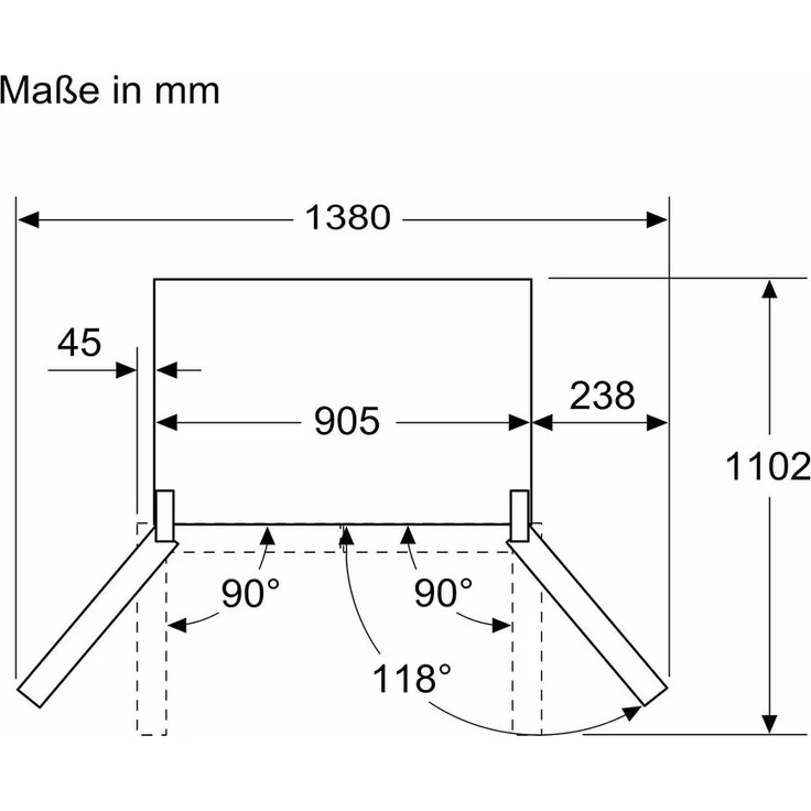 Siemens KF96RSBEA French-Door-Kühlschrank, freistehend, schwarz, NoFrost, Schnellkühlen und -gefrieren, 0-Grad-Kühlzone, Wassertank, Breite 91 cm – Bild 8
