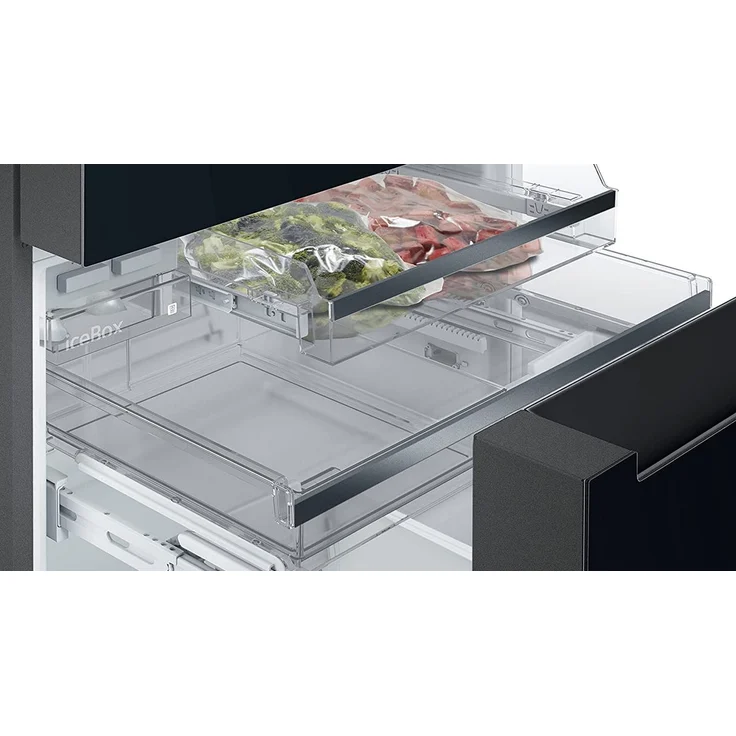Siemens KF96RSBEA French-Door-Kühlschrank, freistehend, schwarz, NoFrost, Schnellkühlen und -gefrieren, 0-Grad-Kühlzone, Wassertank, Breite 91 cm – Bild 6
