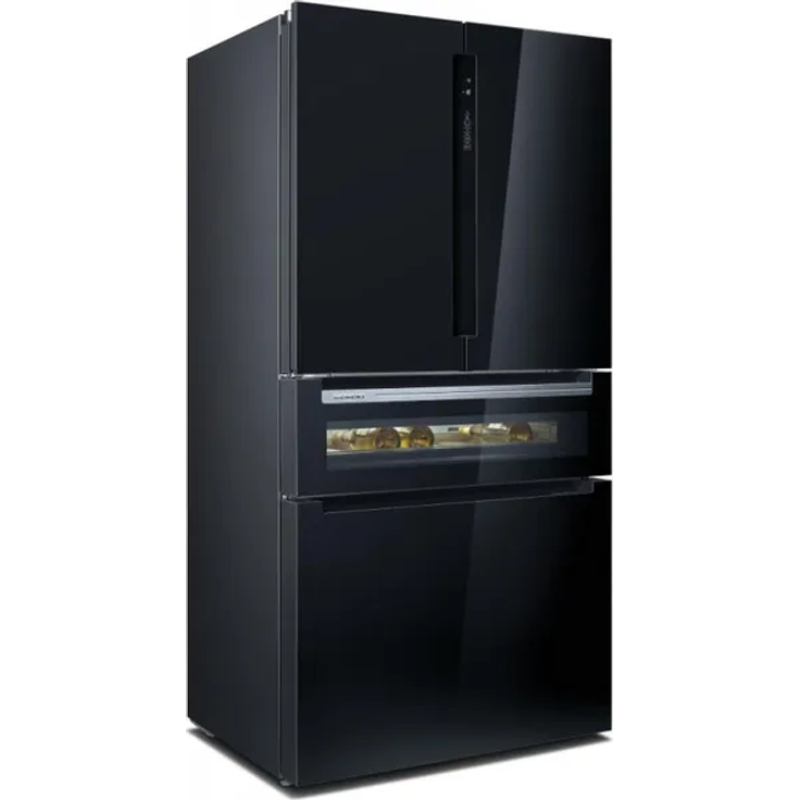 Siemens KF96RSBEA French-Door-Kühlschrank, freistehend, schwarz, NoFrost, Schnellkühlen und -gefrieren, 0-Grad-Kühlzone, Wassertank, Breite 91 cm