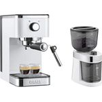 Graef ES401EU Salita Set Siebträger-Espressomaschine, 1400 Watt, weiß inkl. Kaffeemühle CM 201