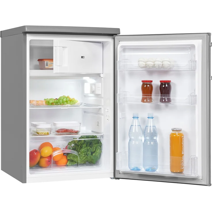 Exquisit KS16-4-HE-040E Kühlschrank, freistehend, Inoxlook, Energieklasse E – Bild 2