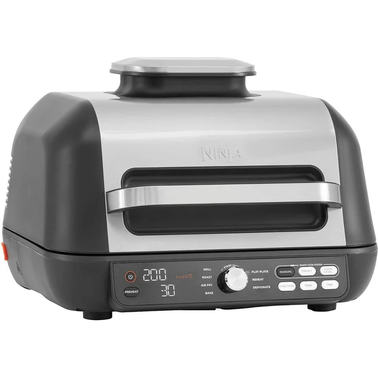 Ninja MAX PRO AG651EU Heißluftfritteuse, 2460W, 3,8 Liter, 7 Garfunktionen, 2 austauschbare Grillplatten, spülmaschinenfeste Teile, mit Deckel, antihaftbeschichtet, inkl. Plancha, schwarz – Bild 1