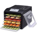 Vitality 4 Life BioChef Arizona Sol BCAZ Dörrautomat mit 6 Einschüben, 500W, Themostat, Drehregler, Lüfter, horizontale Luftverteilung, Kunststoff, Schwarz