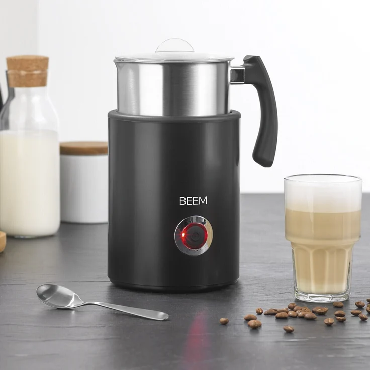 BEEM MILK-PERFECT Induktions-Milchaufschäumer, 500W, Aufschäumen 260ml, Milch 500 ml, LED, Edelstahl, PP, schwarz – Bild 10