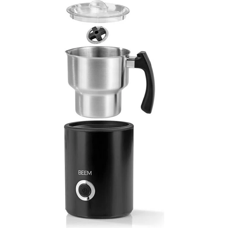 BEEM MILK-PERFECT Induktions-Milchaufschäumer, 500W, Aufschäumen 260ml, Milch 500 ml, LED, Edelstahl, PP, schwarz – Bild 4