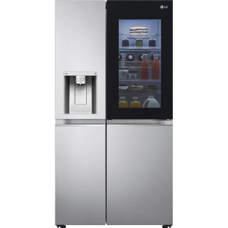 LG GSXV90BSDE Side-by-Side-Kühlschrank, freistehend, silber, NoFrost, Wasserspender, Festwasseranschluss, Schnellgefrieren, Fresh Zone, Door-in-Door, IceMaker, Breite 91.3 cm – Bild 1