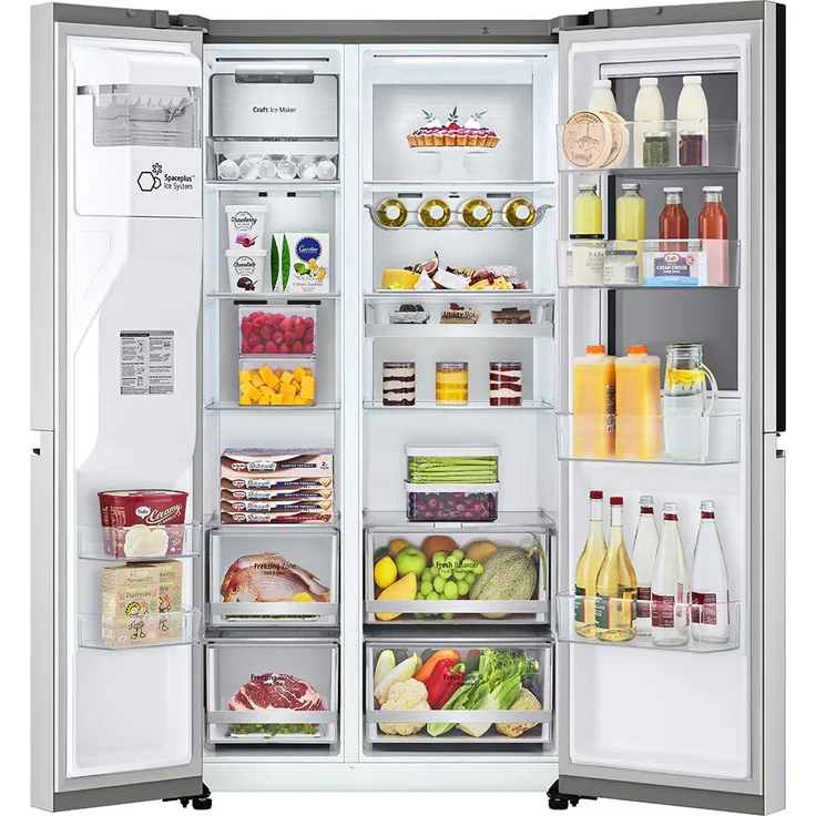 LG GSXV90BSDE Side-by-Side-Kühlschrank, freistehend, silber, NoFrost, Wasserspender, Festwasseranschluss, Schnellgefrieren, Fresh Zone, Door-in-Door, IceMaker, Breite 91.3 cm – Bild 6