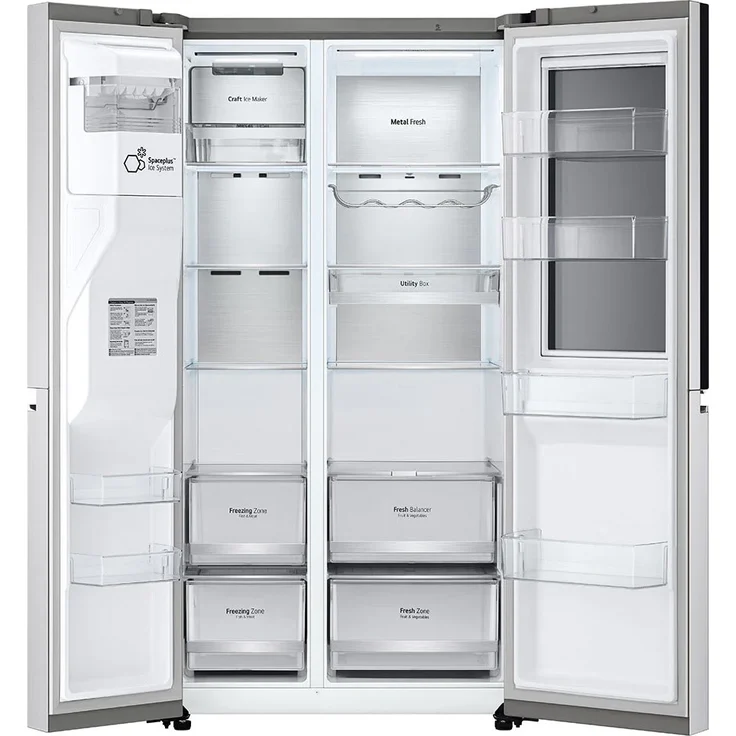 LG GSXV90BSDE Side-by-Side-Kühlschrank, freistehend, silber, NoFrost, Wasserspender, Festwasseranschluss, Schnellgefrieren, Fresh Zone, Door-in-Door, IceMaker, Breite 91.3 cm – Bild 5