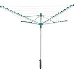 Leifheit Wäschespinne Linomatic V400 mit Leinenautomatik für saubere Leinen, 40m Leinenlänge für 4 Waschmaschinenladungen, mit Easy-Lift-System für leichtes Öffnen, inkl. Bodenhülse und Wäscheklammern