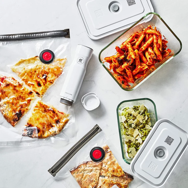Zwilling Fresh & Save Vakuum- Starter-Set 7-tlg., inkl. Glasbox M 0,9 l, 1x Glasbox L 2,0 l Glas, Kunststoff, Silikon, transparent, weiß – Bild 6