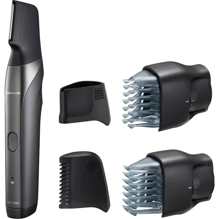 Panasonic ER-GY60-H503 3-in-1 Multigroomer für Herren, Taschenformat, i-Shaper, 4 verschiedene Zubehörteile, silber – Bild 1
