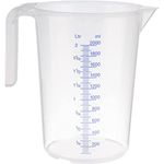 Messbecher -STACKABLE- Ø 15 cm, H: 20,5 cm, 2 Liter Polypropylen mit offenem Griff geprägte Maßskalierung außen Liter- - Milliliter-Einteilung