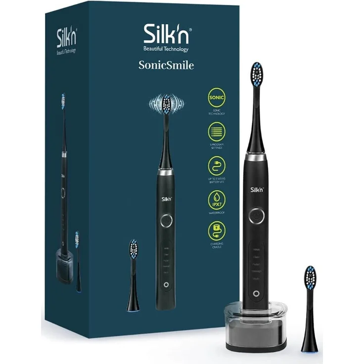 Silk'n Schallzahnbürste Silk'n SonicSmile, mit 2 Aufsteckbürsten, schwarz – Bild 1
