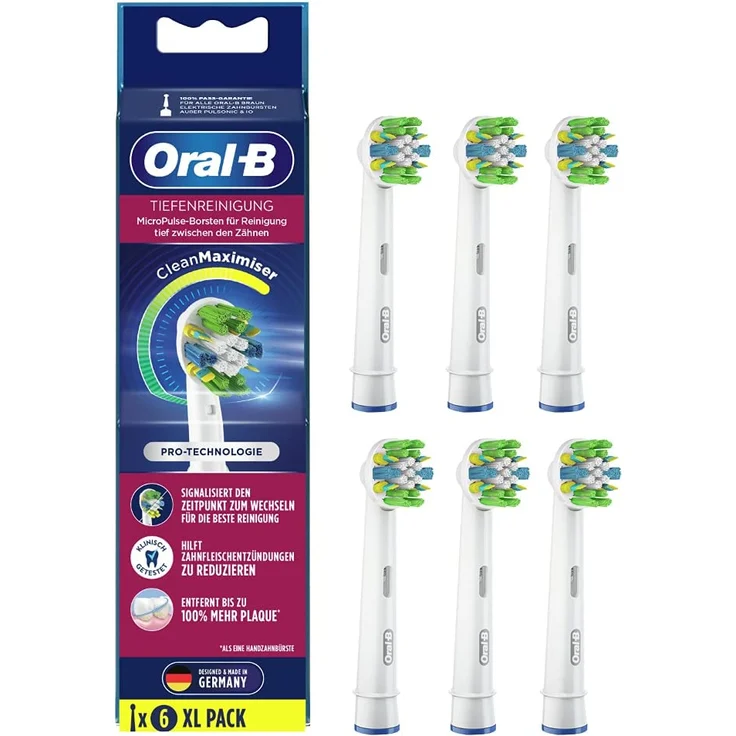 Oral-B Tiefenreinigung mit CleanMaximiser 6er Aufsteckbürste, weiß – Bild 1