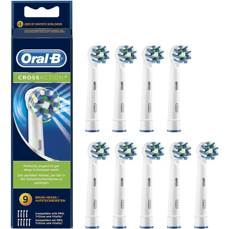 Oral-B CrossAction CleanMaximiser-Borsten 9 Stück Aufsteckbürste