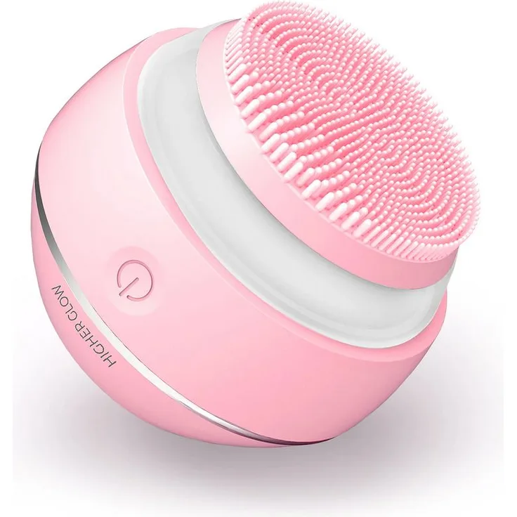Higher Glow Produkte Higher Glow Produkte Silikon-Gesichtsreinigungsbürste 3D-Vibration Lichttherapie Anti-Aging USB-Aufladung Wasserdicht Gesichtsreinigung