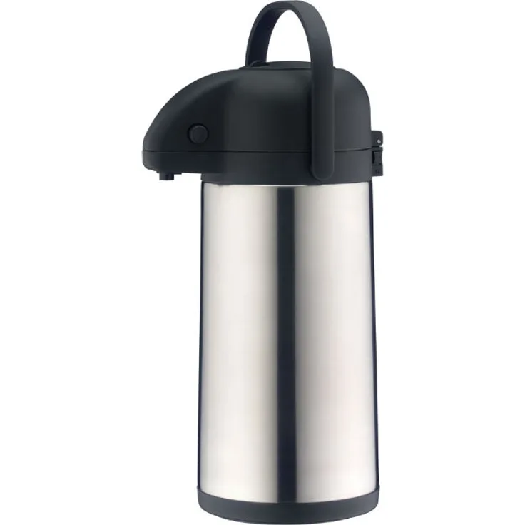 alfi 0837.205.250 Getränkespender, Pumpkanne TopTherm, Edelstahl mattiert 2,5 Liter, 12 Stunden heiß, 24 Stunden kalt