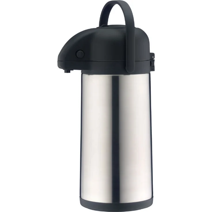 alfi 0837.205.250 Getränkespender, Pumpkanne TopTherm, Edelstahl mattiert 2,5 Liter, 12 Stunden heiß, 24 Stunden kalt