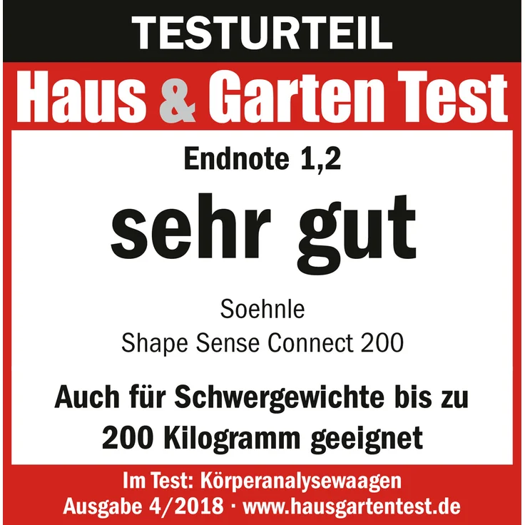Soehnle Körperanalysewaage Shape Sense Connect 200 mit Bluetooth, digitale Personenwaage für Premium, BIA, Körperwaage berechnet präzisen Kalorienbedarf – Bild 2