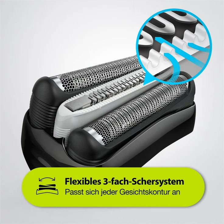 Braun Series 3 3000BT Shave&Style 3-in-1 Herren Rasierer Trockenrasur inkl. Präzisionstrimmer und 5 Kammaufsätze schwarz – Bild 8